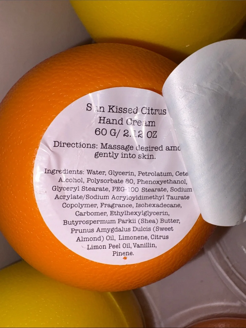 Sun Kissed Orange and Sweet Cream Lemon hand lotion. 2.12 oz
